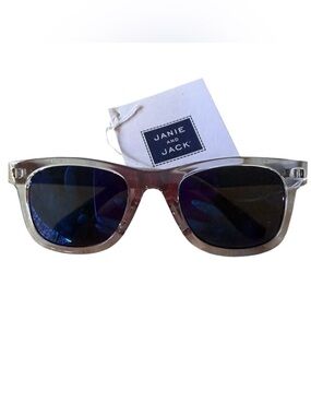 Janie and Jack Transparent Frame Sunglasses with Blue Lenses